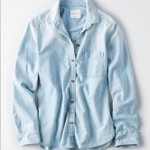 American Eagle Boyfriend Fit Denim Button Up